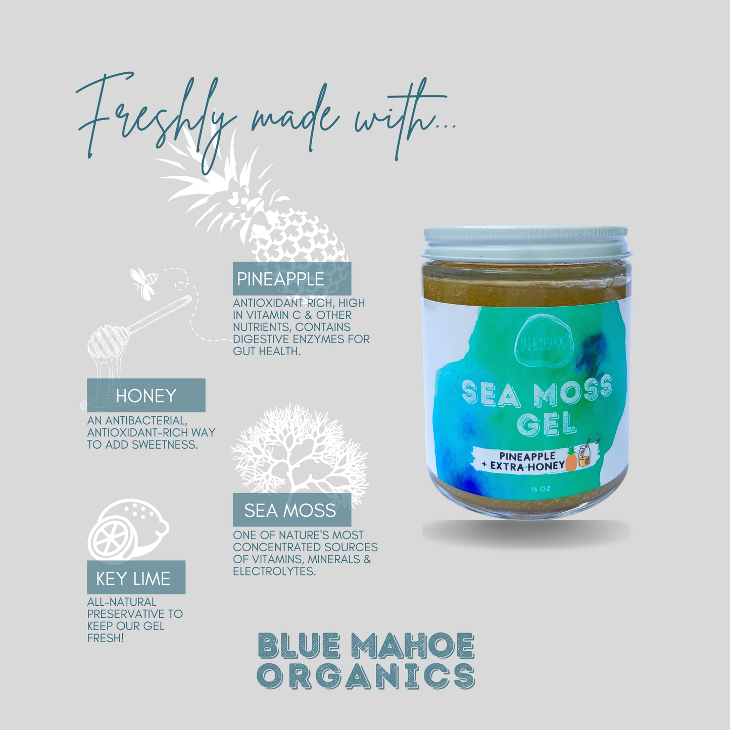 Sea Moss Gel w/ Pineapple and Extra Honey 🍯