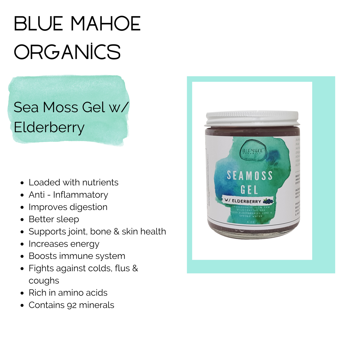 Sea Moss Gel w/ Elderberry & Bladderwrack